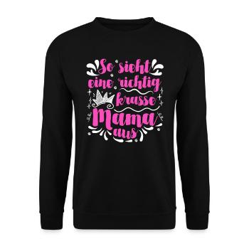 Weltbeste Mama Krass Muttertag Beste Mama - Unisex Pullover - Schwarz - Vorne - Alina (178cm) & Michal (187cm)