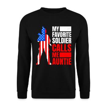 Soldiers Aunts Military Fan America Patriots - Unisex Sweatshirt - black - Front - Alina (178cm) & Michal (187cm)