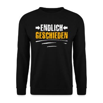 Endlich geschieden Scheidungsparty Scheidung - Unisex Pullover - Schwarz - Vorne - Alina (178cm) & Michal (187cm)