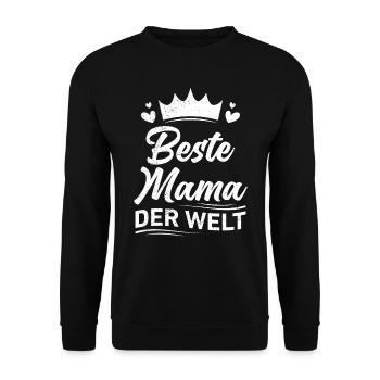 Die Beste Mama der Welt weltbeste Mama Muttertag - Unisex Pullover - Schwarz - Vorne - Alina (178cm) & Michal (187cm)