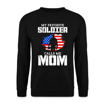 Proud Mom Soldier Military Fan America USA - Sweat-shirt Unisexe - noir - Devant - Alina (178cm) & Michal (187cm)
