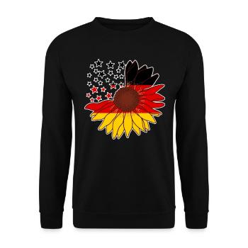 Allemagne Tournesol Noir Rouge Or Patriot - Sweat-shirt Unisexe - noir - Devant - Alina (178cm) & Michal (187cm)
