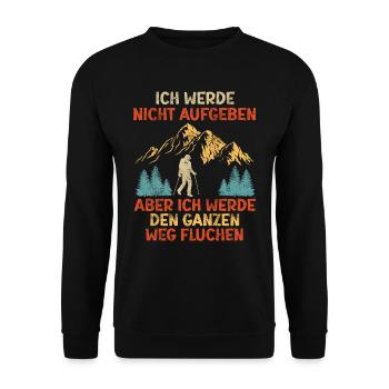 Bergsteiger lustig Bergfan Wandern - Unisex Pullover - Schwarz - Vorne - Alina (178cm) & Michal (187cm)