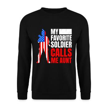 Soldats Tantes Fan militaire Amérique Patriotes - Sweat-shirt Unisexe - noir - Devant - Alina (178cm) & Michal (187cm)