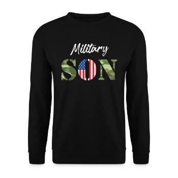 Patriotism Military Son Soldiers Army Fan USA - Unisex Sweatshirt - black - Front - Alina (178cm) & Michal (187cm)