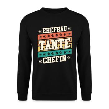 Tante Ehefrau Chefin Legende Muttertag Tanten - Unisex Pullover - Schwarz - Vorne - Alina (178cm) & Michal (187cm)