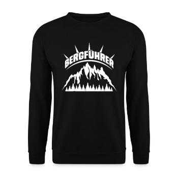 Bergführer Wanderer und Bergsteiger klettern - Unisex Pullover - Schwarz - Vorne - Alina (178cm) & Michal (187cm)