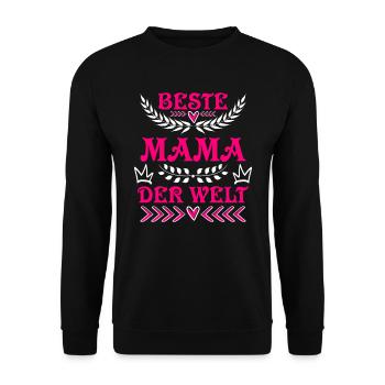 Beste Mama der Welt Muttertag weltbeste Mama - Unisex Pullover - Schwarz - Vorne - Alina (178cm) & Michal (187cm)