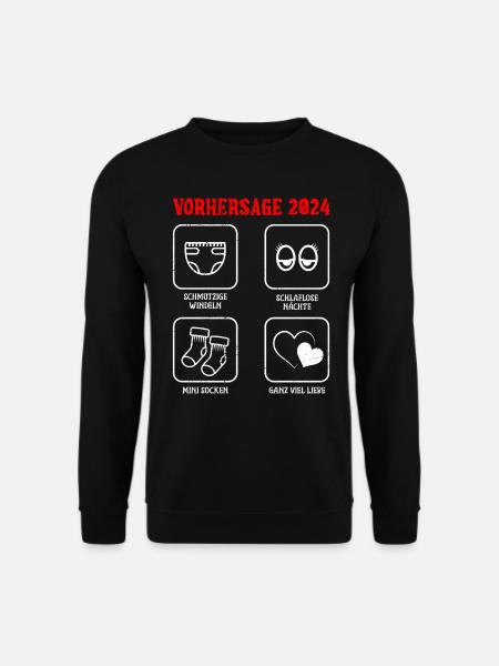 Vorhersage werdende Mama 2024 Baby bald Papa - Unisex Pullover - Schwarz