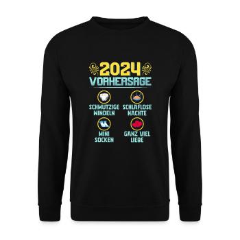 Bald Papa 2024 werdenden Mutter 2024 Baby - Unisex Pullover - Schwarz - Vorne - Alina (178cm) & Michal (187cm)