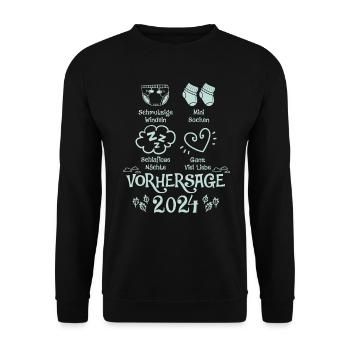 Vorhersage werdende Mama 2024 Baby bald Papa - Unisex Pullover - Schwarz - Vorne - Alina (178cm) & Michal (187cm)