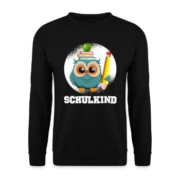 Schulkind Grundschule Einschulung 1. Klasse - Unisex Pullover - Schwarz - Vorne - Alina (178cm) & Michal (187cm)