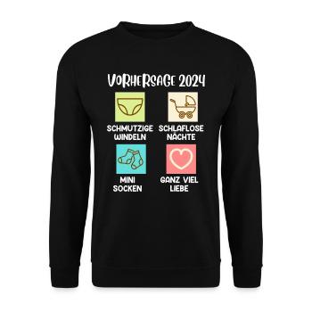 Werdender Papa 2024 werdende Mama 2024 Baby - Unisex Pullover - Schwarz - Vorne - Alina (178cm) & Michal (187cm)