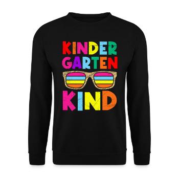 Ich bin jetzt ein Kindergartenkind Kiga Kinder - Unisex Pullover - Schwarz - Vorne - Alina (178cm) & Michal (187cm)