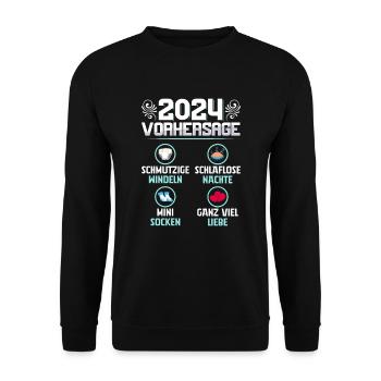 Bald Papa 2024 werdenden Mutter 2024 Baby - Unisex Pullover - Schwarz - Vorne - Alina (178cm) & Michal (187cm)