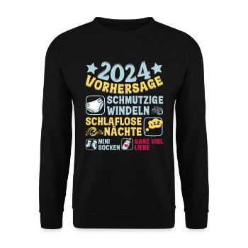 Vorhersage 2024 bald Vater Babyparty 2024 - Unisex Pullover - Schwarz - Vorne - Alina (178cm) & Michal (187cm)