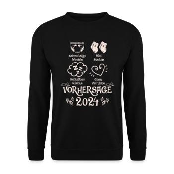 Vorhersage werdende Mama 2024 Baby bald Papa - Unisex Pullover - Schwarz - Vorne - Alina (178cm) & Michal (187cm)