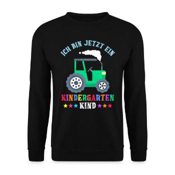 Ich bin jetzt ein Kindergartenkind Kiga Kinder - Unisex Pullover - Schwarz - Vorne - Alina (178cm) & Michal (187cm)
