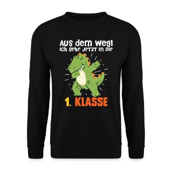 Tschüss Kindergarten Ich rocke jetzt die Schule - Unisex Pullover - Schwarz - Vorne - Alina (178cm) & Michal (187cm)