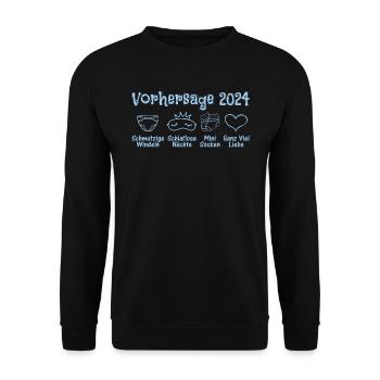 Vorhersage werdende Mama 2024 Baby bald Papa - Unisex Pullover - Schwarz - Vorne - Alina (178cm) & Michal (187cm)
