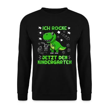 Ich rocke jetzt den Kindergarten Kita - Unisex Pullover - Schwarz - Vorne - Alina (178cm) & Michal (187cm)