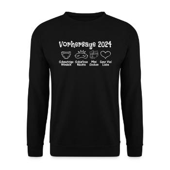 Vorhersage werdende Mama 2024 Baby bald Papa - Unisex Pullover - Schwarz - Vorne - Alina (178cm) & Michal (187cm)