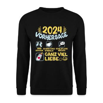 Bald Papa 2024 werdenden Mutter 2024 Baby - Unisex Pullover - Schwarz - Vorne - Alina (178cm) & Michal (187cm)