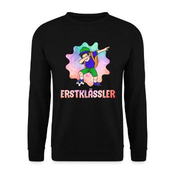 Erstklässler Schulkind Einschulung 1. Klasse - Unisex Pullover - Schwarz - Vorne - Alina (178cm) & Michal (187cm)