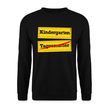 Hallo Kindergarten Tschüss Tagesmutter Vorschule - Unisex Pullover - Schwarz - Vorne - Alina (178cm) & Michal (187cm)