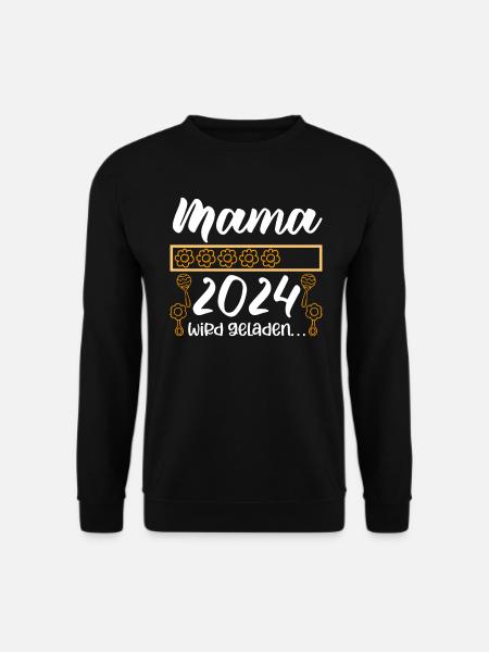 Mama loading 2024 werdende Mama Babyparty 2024 - Unisex Pullover - Schwarz