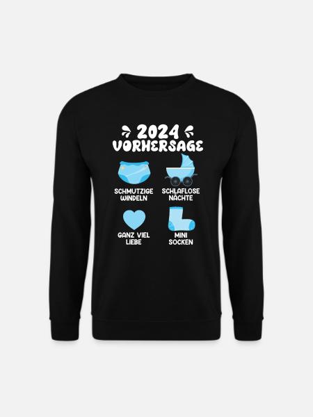 Werdender Papa 2024 Babyparty werdende Mama 2024 - Unisex Pullover - Schwarz