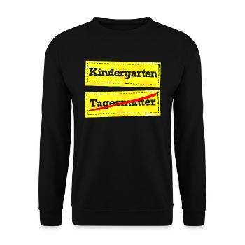 Hallo Kindergarten Tschüss Tagesmutter Vorschule - Unisex Pullover - Schwarz - Vorne - Alina (178cm) & Michal (187cm)