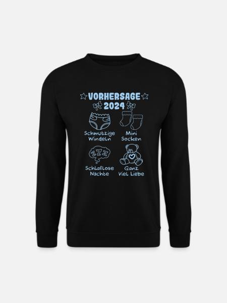 Vohersage 2024 werdende Mama 2024 bald Papa - Unisex Pullover - Schwarz