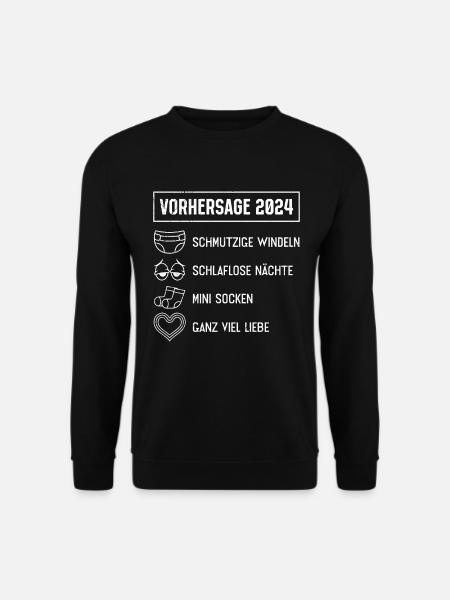 Werdende Mama 2024 Baby Vorhersage 2024 Bald Papa - Unisex Pullover - Schwarz