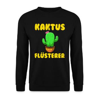 Kaktus Flüsterer Kakteen Sukkulenten Mädchen - Unisex Pullover - Schwarz - Vorne - Alina (178cm) & Michal (187cm)