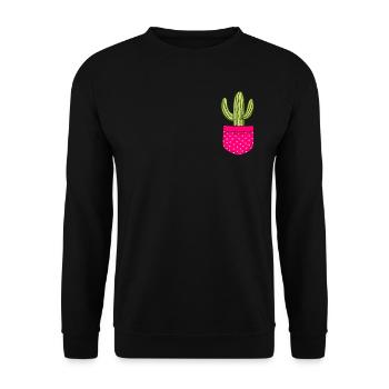 Cactus Lovers Succulents Botany Garden - Unisex Sweatshirt - black - Front - Alina (178cm) & Michal (187cm)