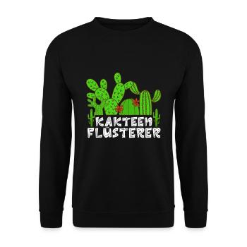 Kakteen Flüsterer Kaktusliebhaber Sukkulenten - Unisex Pullover - Schwarz - Vorne - Alina (178cm) & Michal (187cm)