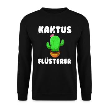 Kaktus Flüsterer Kakteen Sukkulenten Mädchen - Unisex Pullover - Schwarz - Vorne - Alina (178cm) & Michal (187cm)