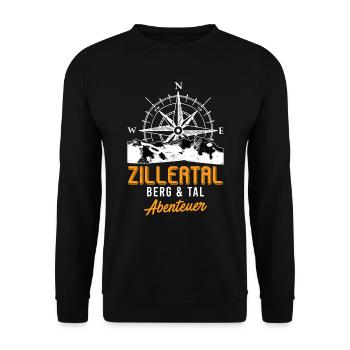 Zillertal Summit Alpen Bergsteiger Wanderer - Unisex Pullover - Schwarz - Vorne - Alina (178cm) & Michal (187cm)
