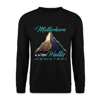 Matterhorn Wanderer Bergfan klettern Hiking - Unisex Pullover - Schwarz - Vorne - Alina (178cm) & Michal (187cm)