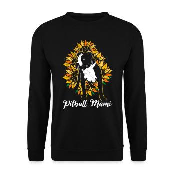 Pitbull Maman Tournesols Pitbulls Chien Amour - Sweat-shirt Unisexe - noir - Devant - Alina (178cm) & Michal (187cm)