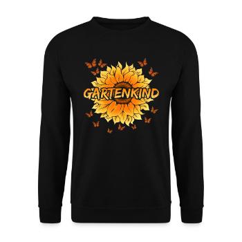 Gartenkind Sonnenblumen Kinder Gartenfreunde - Unisex Pullover - Schwarz - Vorne - Alina (178cm) & Michal (187cm)