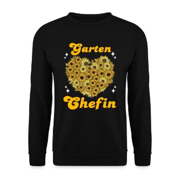 Garten Chefin Sonnenblumen Gartenfreundin Blumen - Unisex Pullover - Schwarz - Vorne - Alina (178cm) & Michal (187cm)