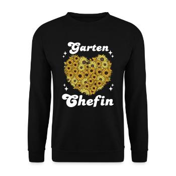 Garten Chefin Sonnenblumen Gartenfreundin Blumen - Unisex Pullover - Schwarz - Vorne - Alina (178cm) & Michal (187cm)