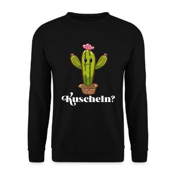 Kuscheln ? Kaktusliebhaber Kakteen Botanik Garten - Unisex Pullover - Schwarz - Vorne - Alina (178cm) & Michal (187cm)