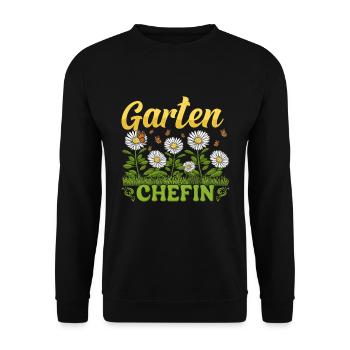 Garten Chefin Gänseblümchen Gärtnerin Blumenliebe - Unisex Pullover - Schwarz - Vorne - Alina (178cm) & Michal (187cm)