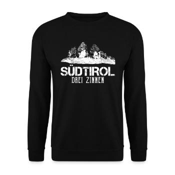 Südtirol Alpen Bergsteiger klettern Summit Wandern - Unisex Pullover - Schwarz - Vorne - Alina (178cm) & Michal (187cm)