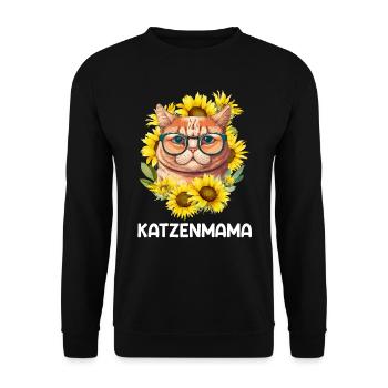 Katzenmama Kitten Katzenbesitzer I love Cats - Unisex Pullover - Schwarz - Vorne - Alina (178cm) & Michal (187cm)