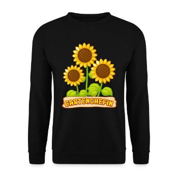 Garten Chefin Sonnenblumen Gartenfreundin Blumen - Unisex Pullover - Schwarz - Vorne - Alina (178cm) & Michal (187cm)