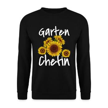 Garten Chefin Sonnenblumen Gartenfreundin Blumen - Unisex Pullover - Schwarz - Vorne - Alina (178cm) & Michal (187cm)